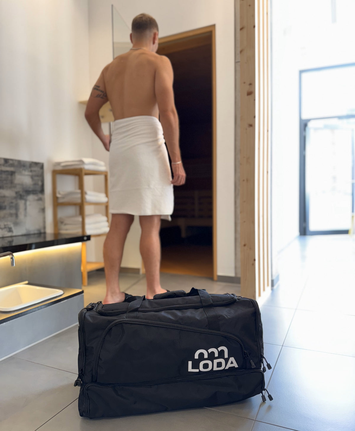 Die perfekte Saunatasche für mehr Ordnung beim Wellness